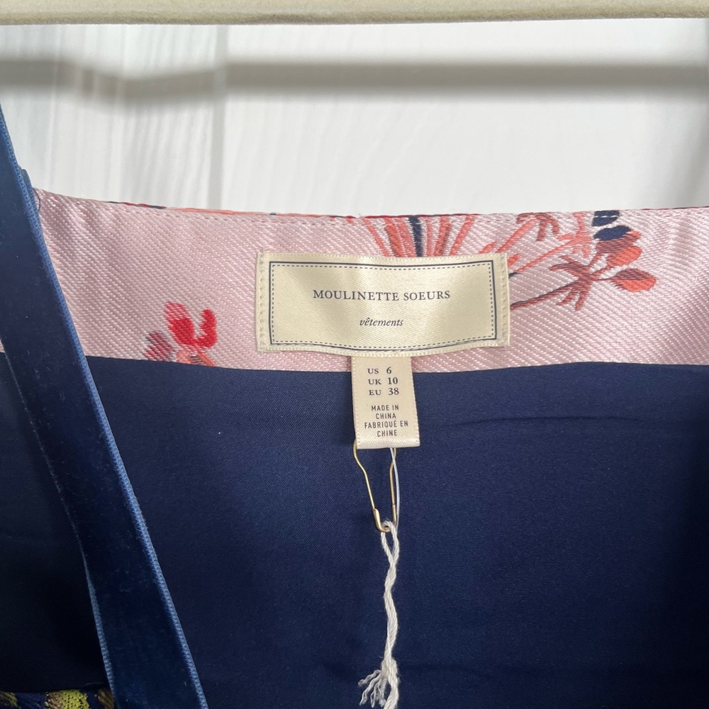 Moulinette Soeurs Navy and Pink Floral Dress - Picture 3 of 5